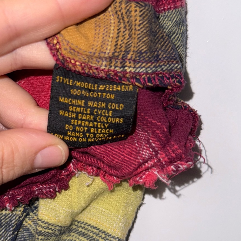 Taxi Vintage Grunge 80s Plaid button up flannel pink, yellow, blue EUC - Picture 7 of 10